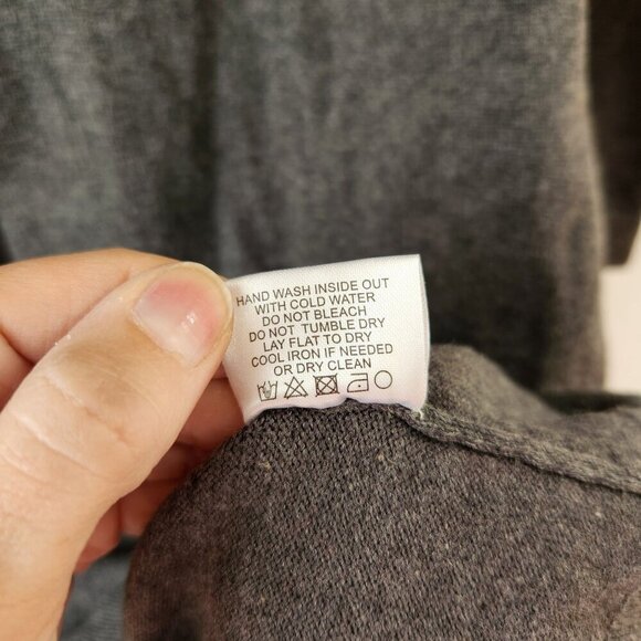 Tyler Boe Cashmere Blend Grey Knit Kim Sweater Dress Turtleneck Pockets XS - Picture 7 of 7